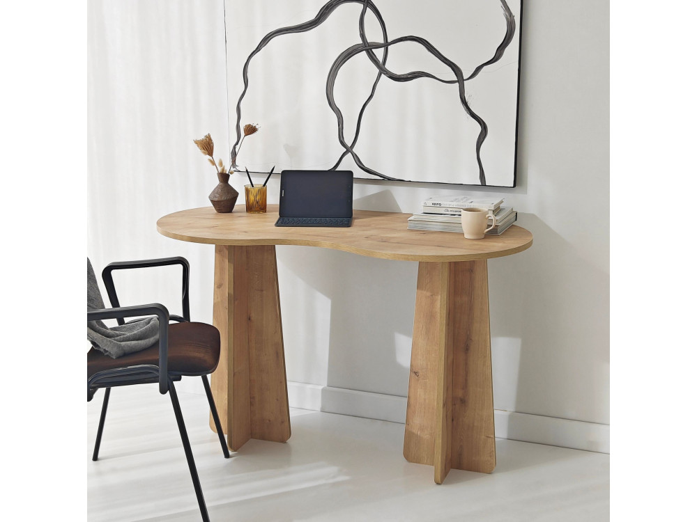 oneindig" houten bureau 120 x 60 x 75 cm - Saffier eik