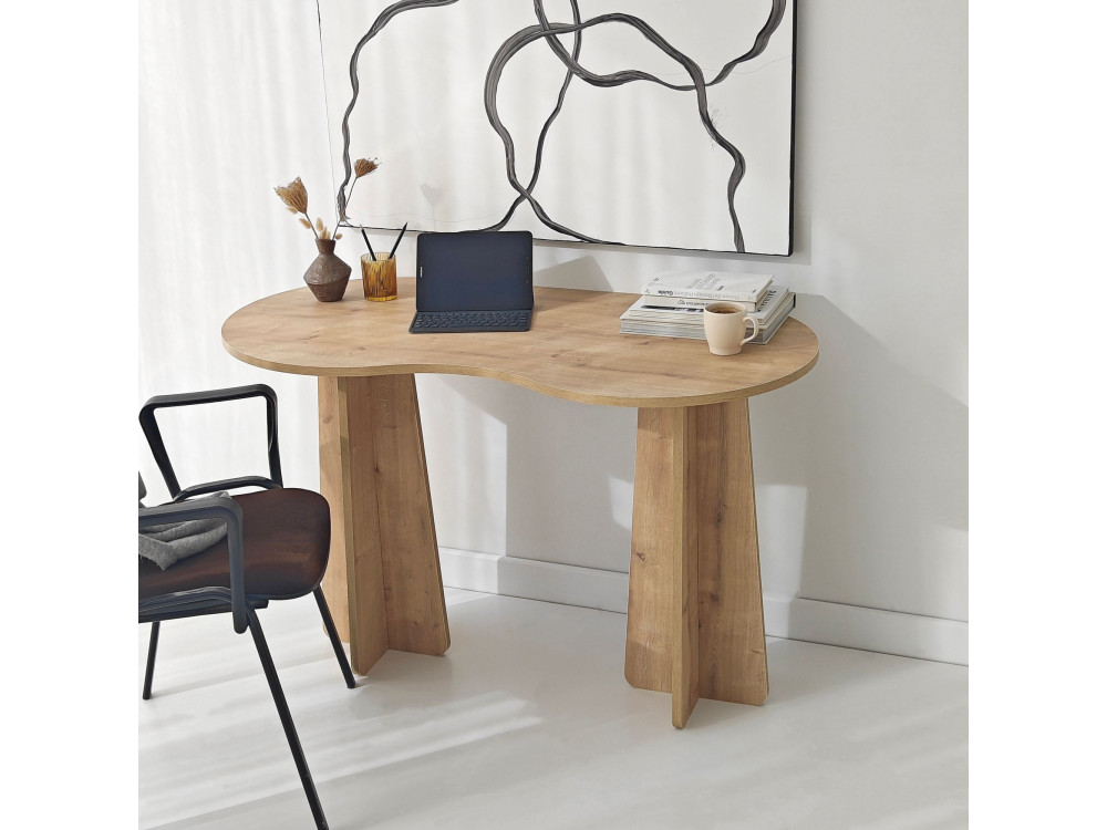 oneindig" houten bureau 120 x 60 x 75 cm - Saffier eik