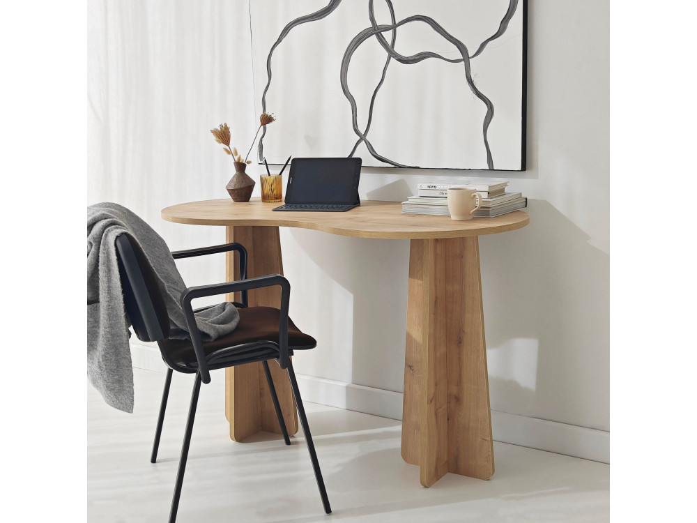 oneindig" houten bureau 120 x 60 x 75 cm - Saffier eik