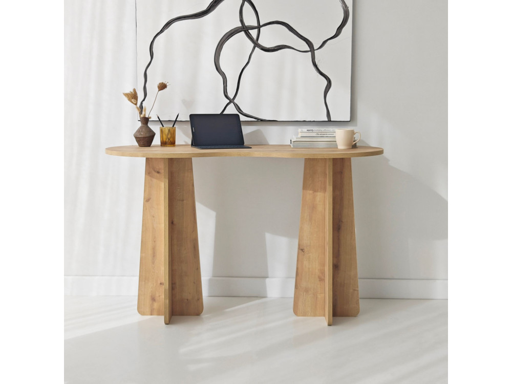 oneindig" houten bureau 120 x 60 x 75 cm - Saffier eik