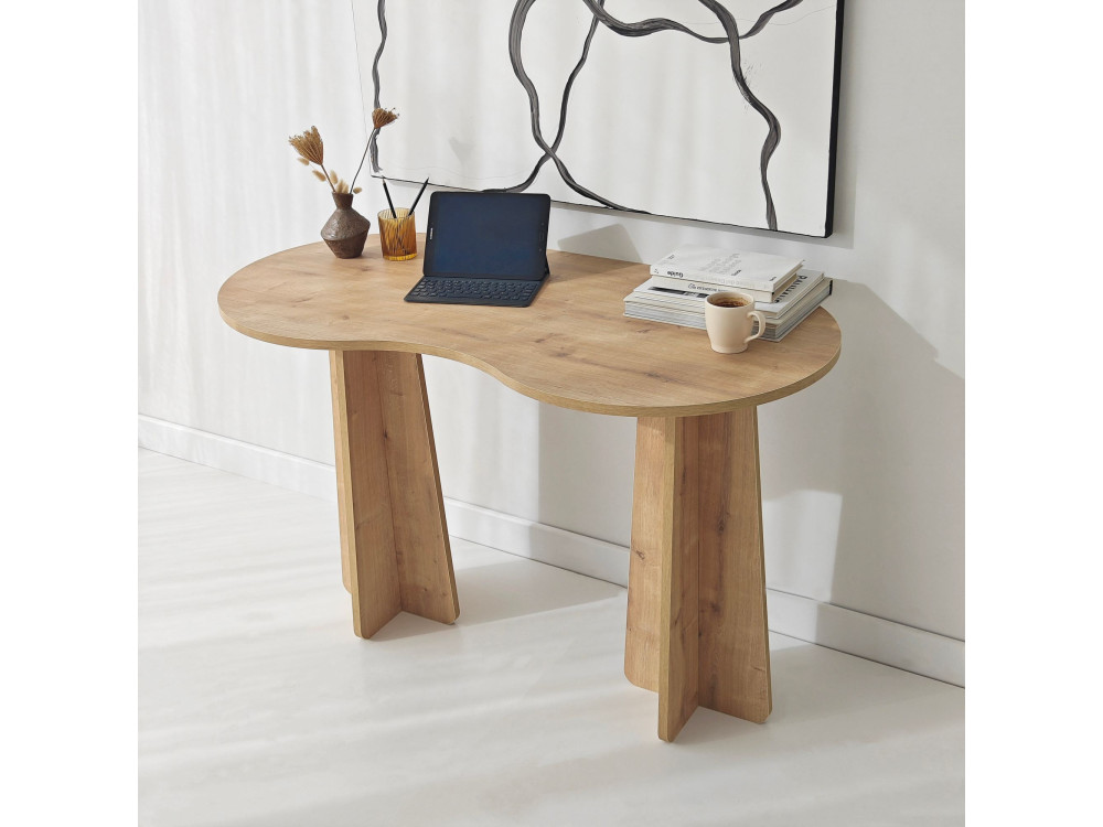 oneindig" houten bureau 120 x 60 x 75 cm - Saffier eik