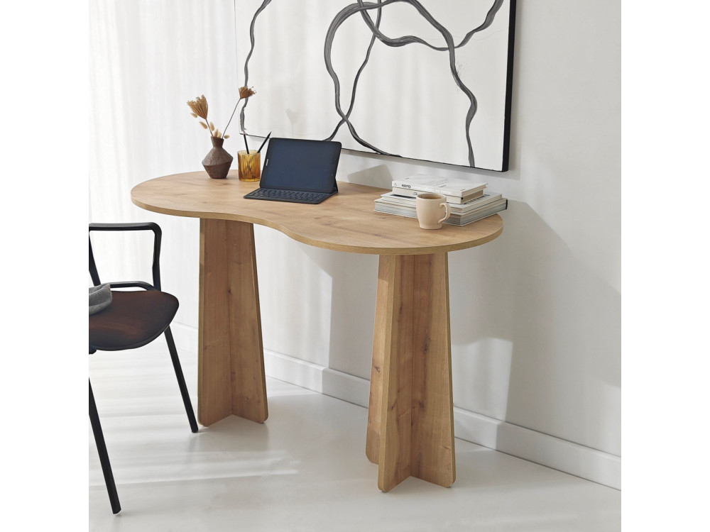 oneindig" houten bureau 120 x 60 x 75 cm - Saffier eik