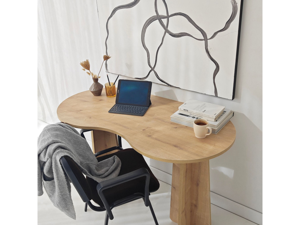 oneindig" houten bureau 120 x 60 x 75 cm - Saffier eik
