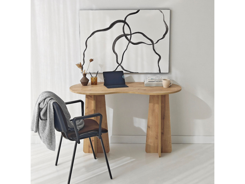 oneindig" houten bureau 120 x 60 x 75 cm - Saffier eik