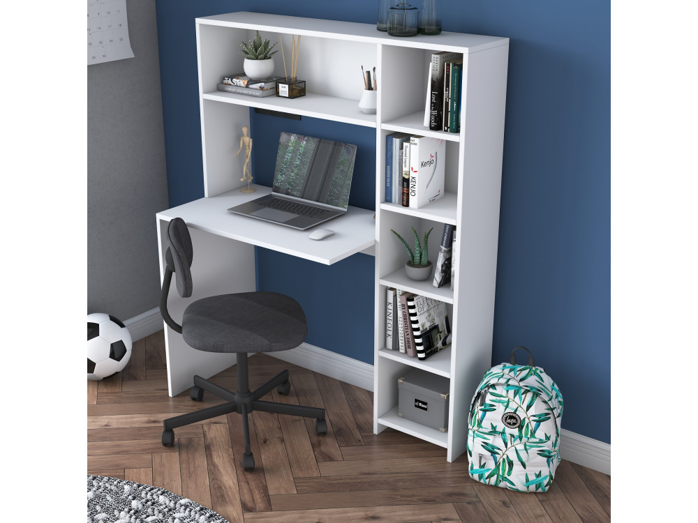 Houten bureau "Haham" 113 x 40 x 142 cm - Wit