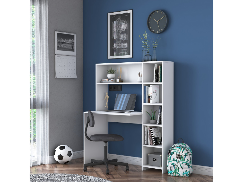 Houten bureau "Haham" 113 x 40 x 142 cm - Wit