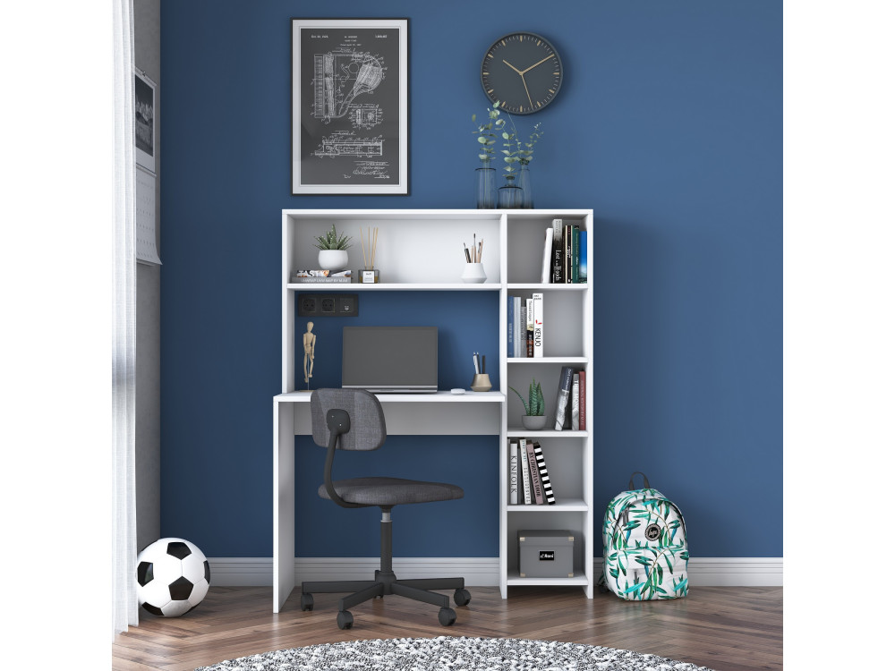 Houten bureau "Haham" 113 x 40 x 142 cm - Wit