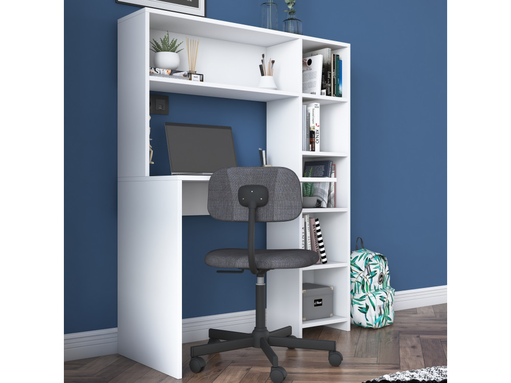 Houten bureau "Haham" 113 x 40 x 142 cm - Wit