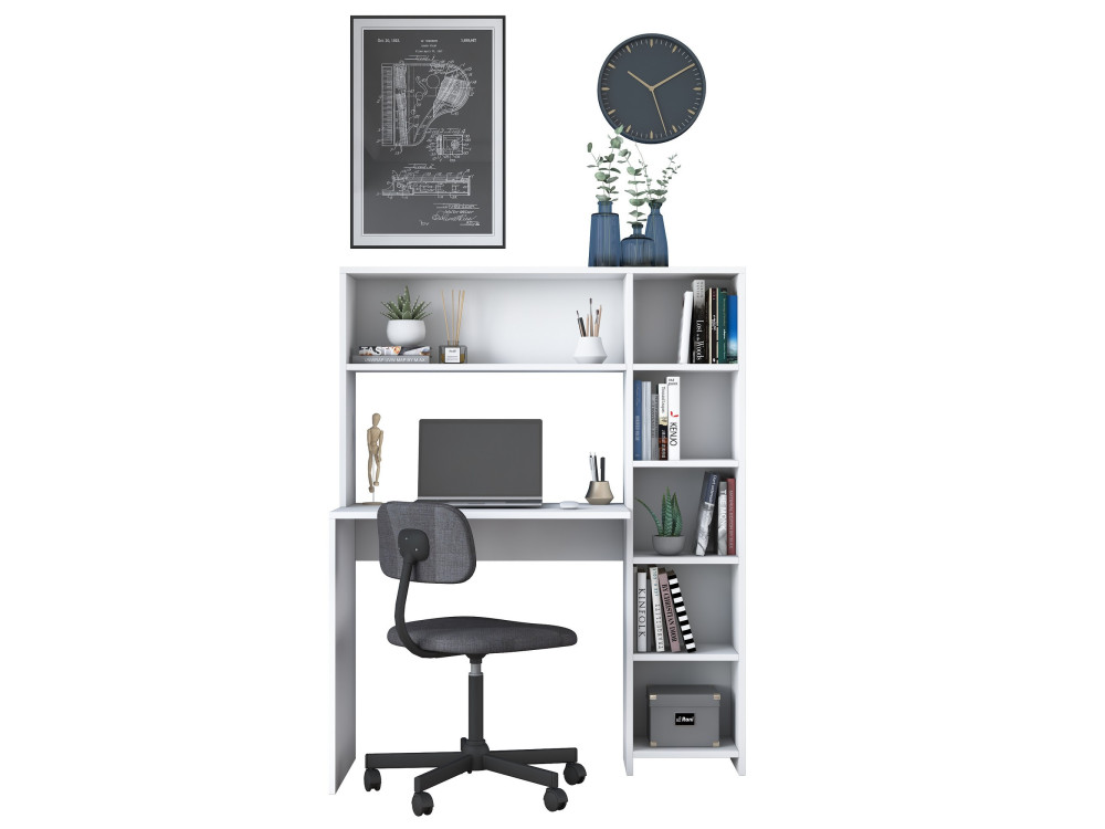 Houten bureau "Haham" 113 x 40 x 142 cm - Wit