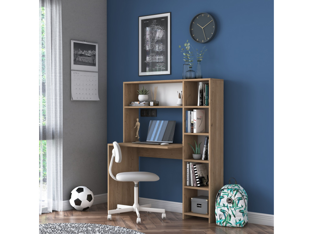 Houten bureau "Haham" 113 x 40 x 142 cm - Eik