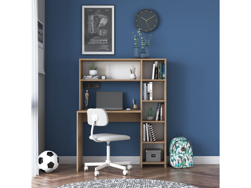 Houten bureau "Haham" 113 x 40 x 142 cm - Eik