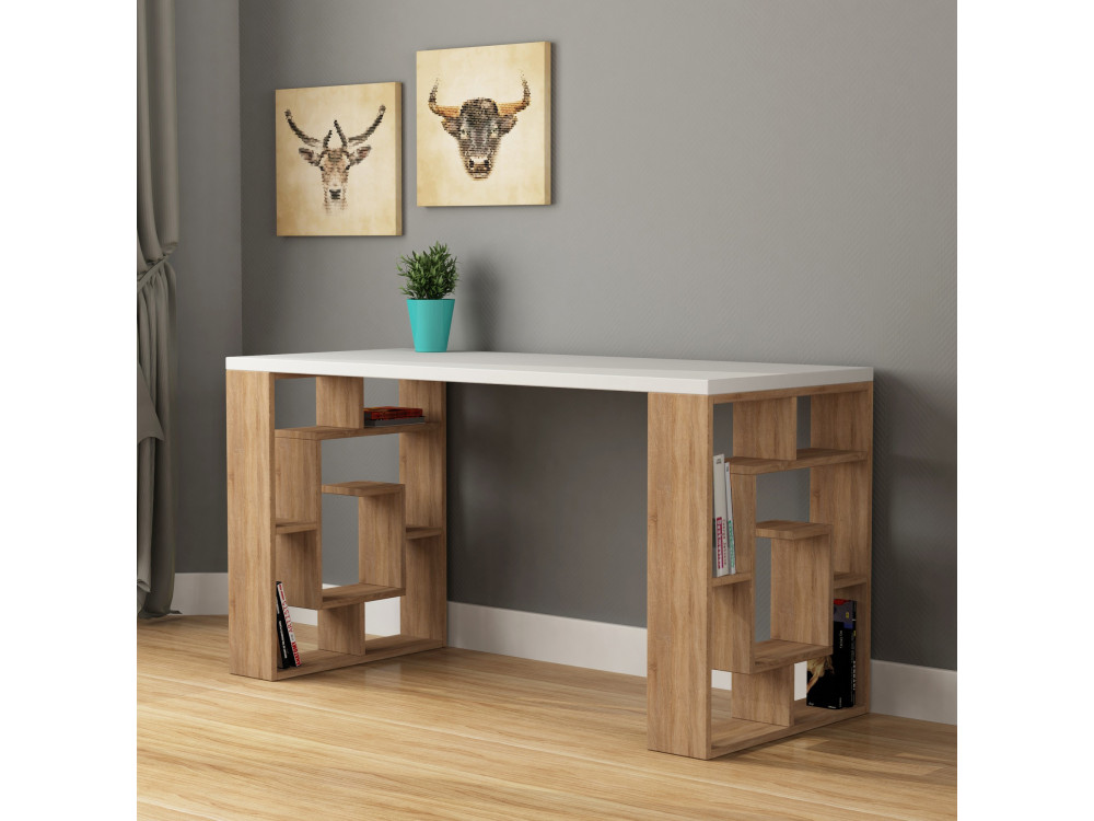 Houten bureau "Maze" 140 x 60 x 75 cm - Wit