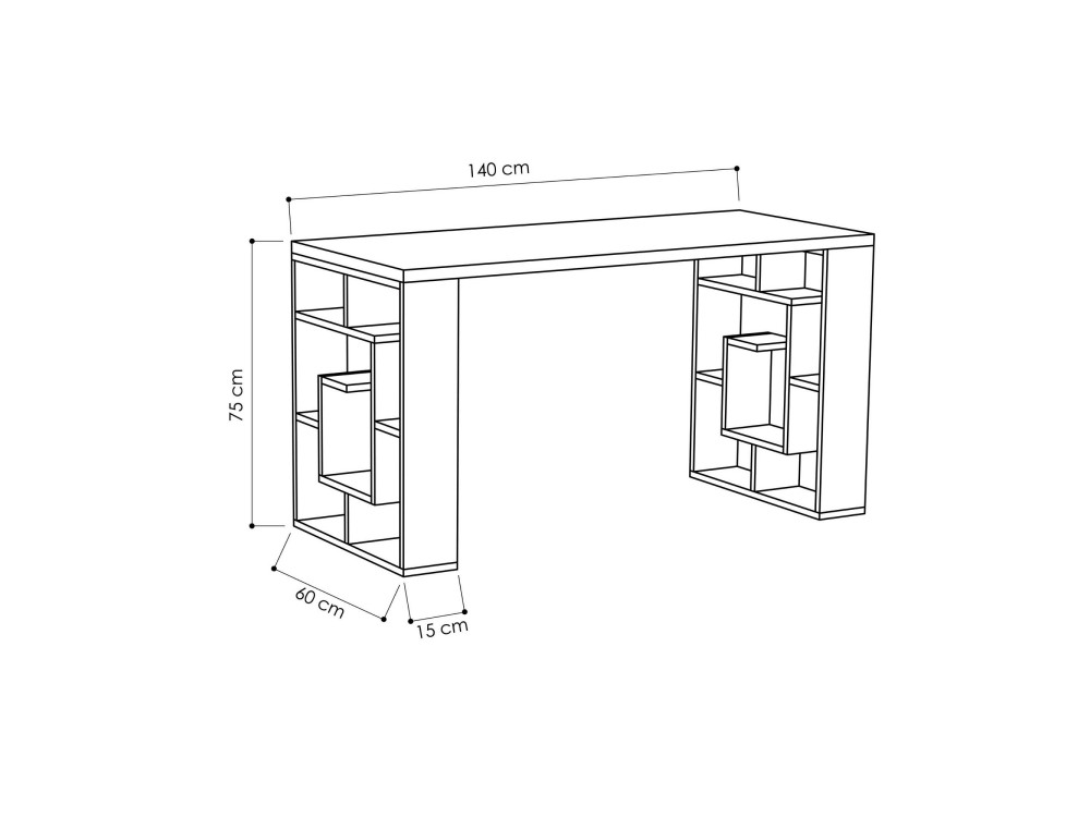 Houten bureau "Maze" 140 x 60 x 75 cm - Wit