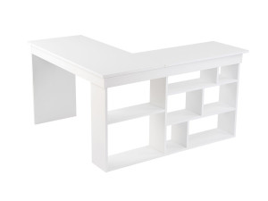 Houten bureau "Vesper" 130 x 120 x 72 cm - Natuurlijk wit