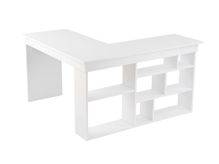 Houten bureau "Vesper" 130 x 120 x 72 cm - Natuurlijk wit