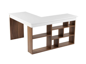 Houten bureau "Vesper" 130 x 120 x 72 cm - Notelaar