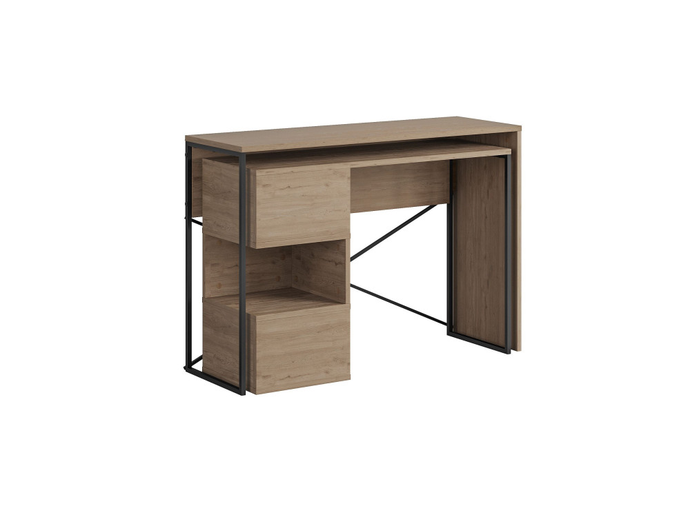 Modulair houten bureau "Badau" - 110 x 102 x 77 cm - Bruin