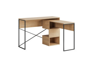 Modulair houten bureau "Badau" - 110 x 102 x 77 cm - Beige