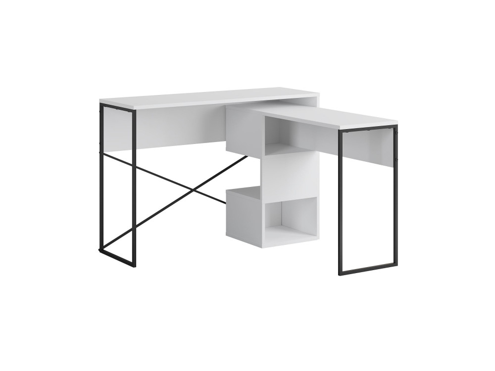 Modulair houten bureau "Badau" - 110 x 102 x 77 cm - Wit
