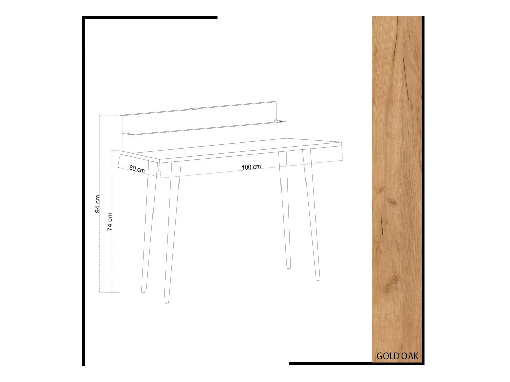 Rammi" houten bureau met legplanken - 100 x 60 x 94 cm - Bruin