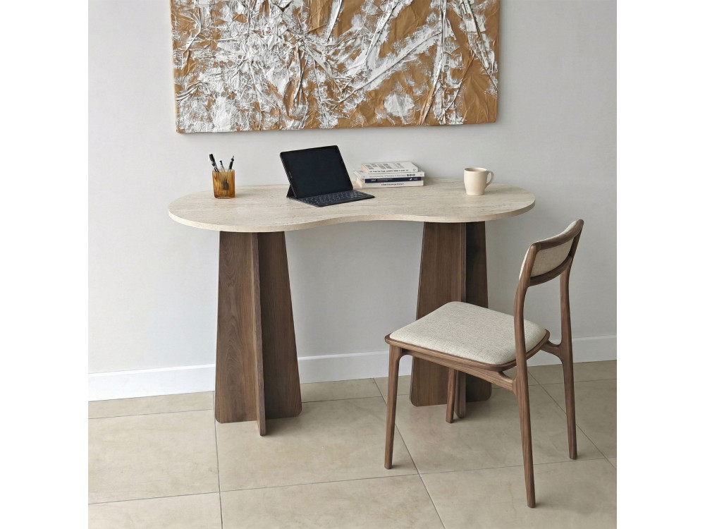 Houten bureau "Infini" - 120 x 60 x 75 cm - Travertin