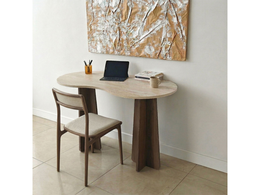 Houten bureau "Infini" - 120 x 60 x 75 cm - Travertin