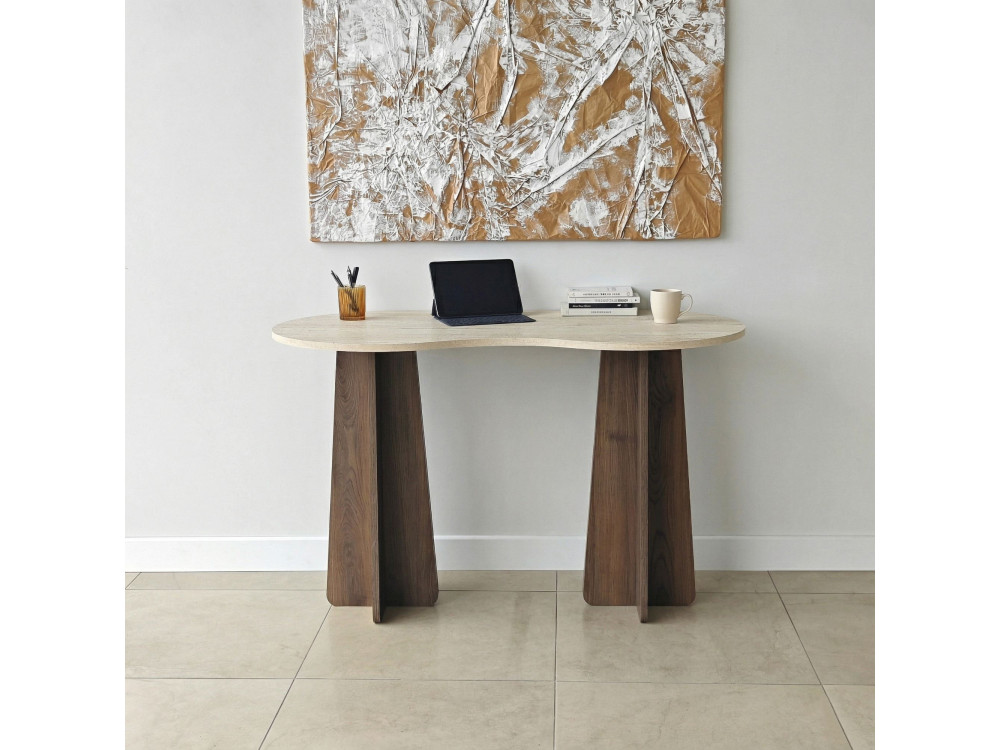 Houten bureau "Infini" - 120 x 60 x 75 cm - Travertin