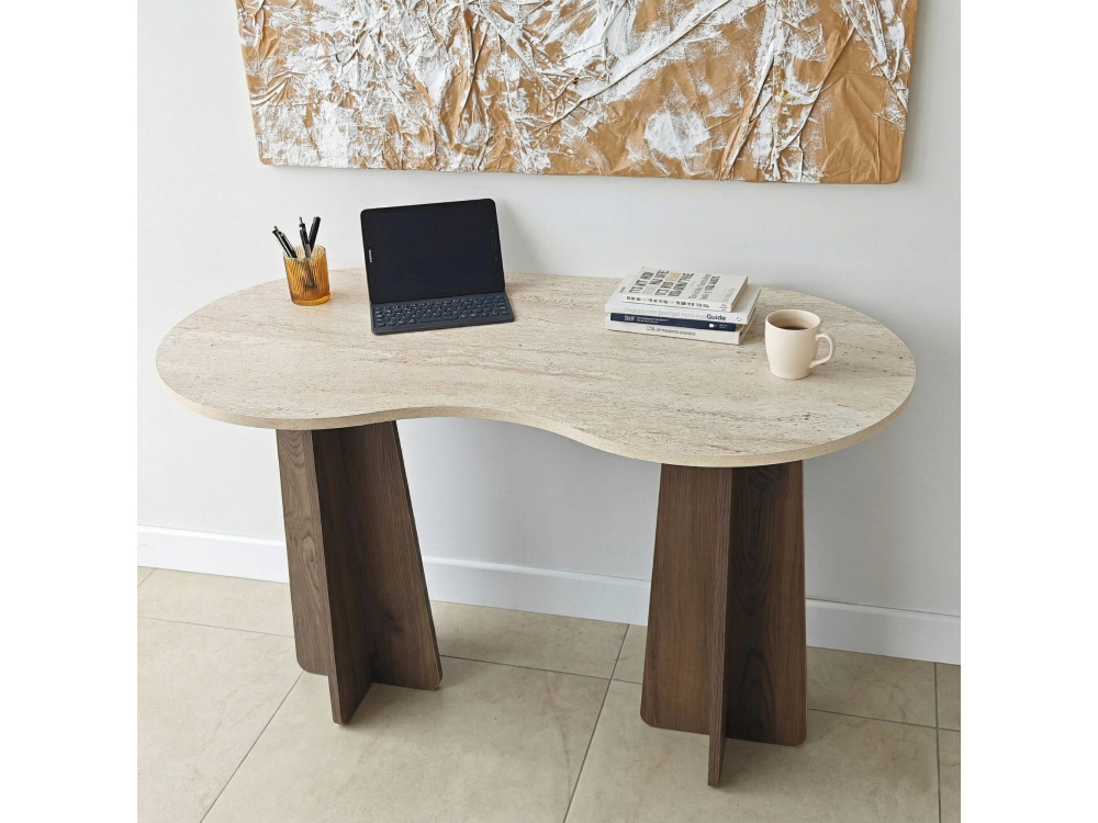 Houten bureau "Infini" - 120 x 60 x 75 cm - Travertin