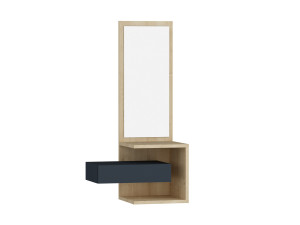 Houten halmeubel "Stella" - 49 x 31 x 90 cm - Eiken-Anthraciet