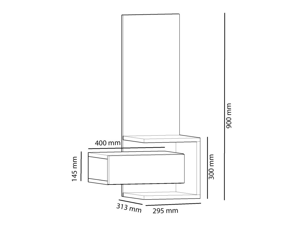 Houten halmeubel "Stella" - 49 x 31 x 90 cm - Eiken-Anthraciet