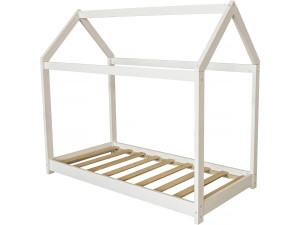 Kinderbed houten bed huisje "Camilla" - 140 x 70 cm - Wit