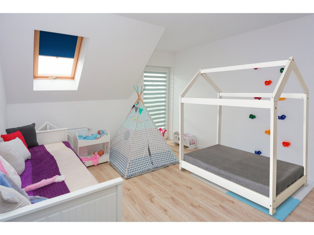 Kinderbed houten bed huisje "Camilla" - 140 x 70 cm - Wit