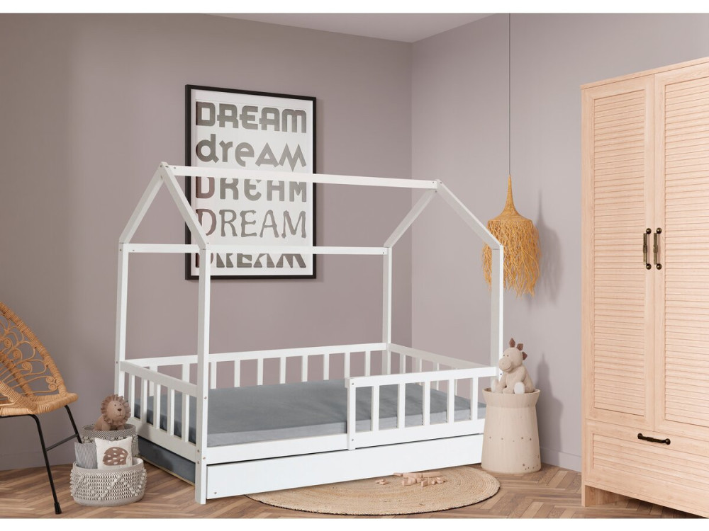 Kinderhutbed met lade "Paloma" - 90 x 190 cm - Wit