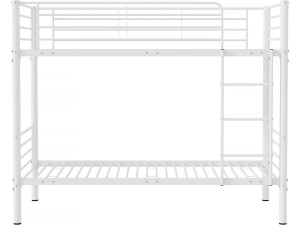 Stapelbed twee eenpersoonsbedden metaal "ADAM" inclusief lattenbodem -  90 x 190 cm - Metaal - Wit