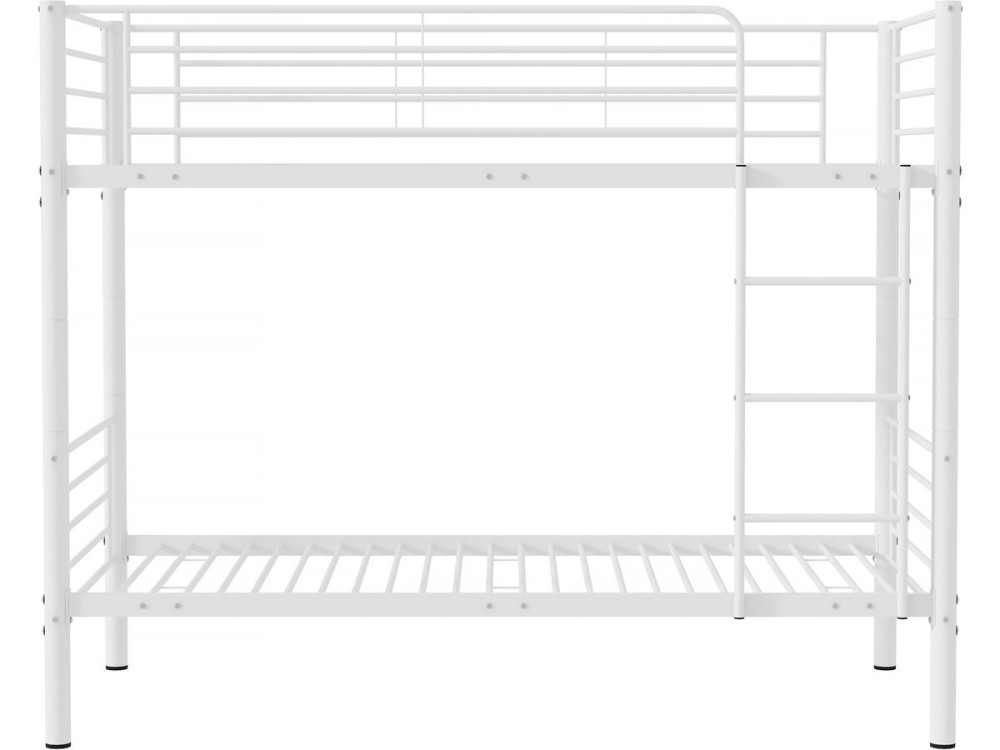 Stapelbed twee eenpersoonsbedden metaal "ADAM" inclusief lattenbodem -  90 x 190 cm - Metaal - Wit