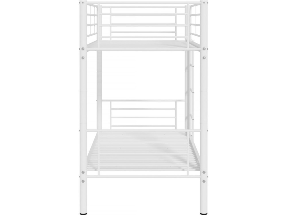 Stapelbed twee eenpersoonsbedden metaal "ADAM" inclusief lattenbodem -  90 x 190 cm - Metaal - Wit