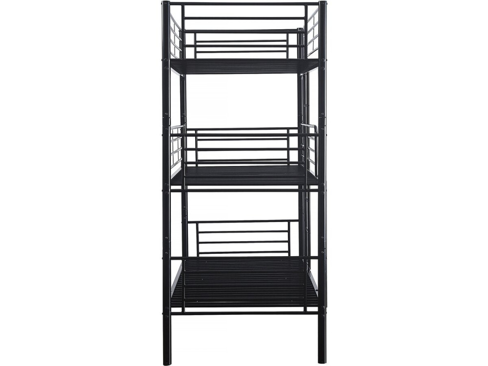 Stapelbed metaal 3 eenpersoonsbedden "HAVIN" - 90 x 190 cm - Zwart