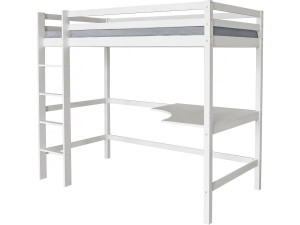 Mezzanine-kinderbed "Angéla" met bureau 90 x 190 cm - Wit