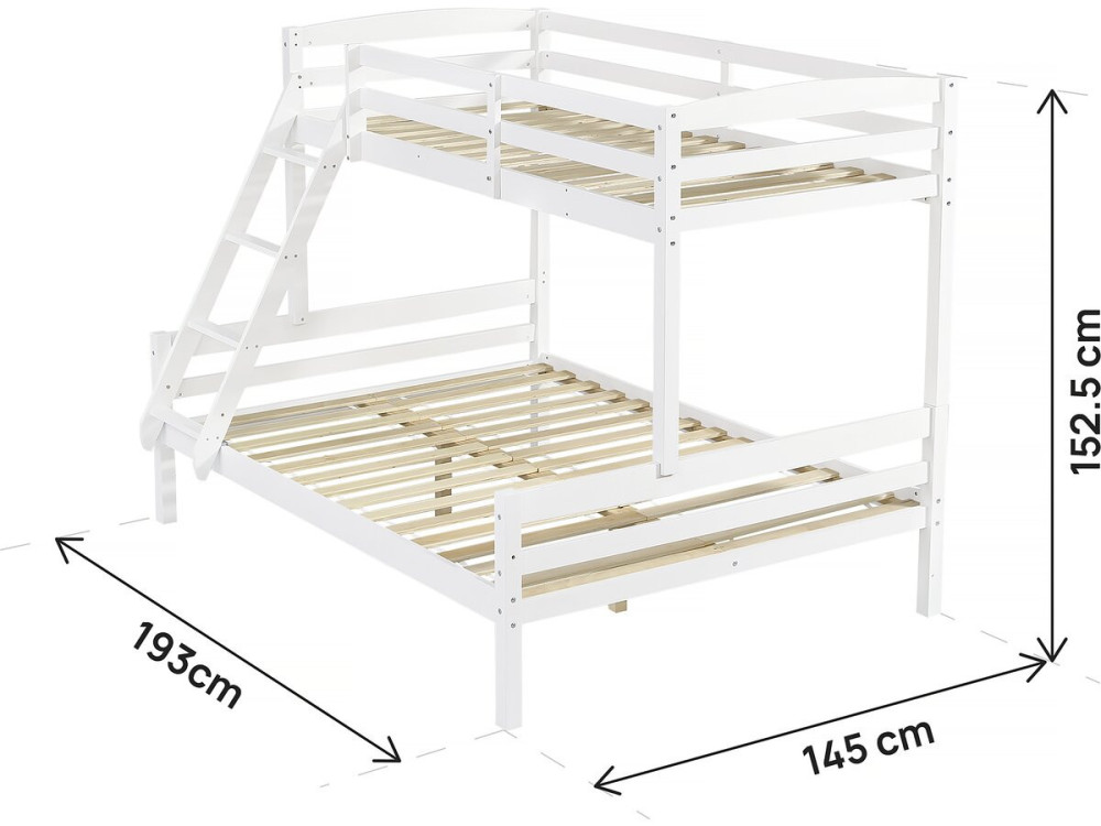 Kinderstapelbed "Léa" - Wit