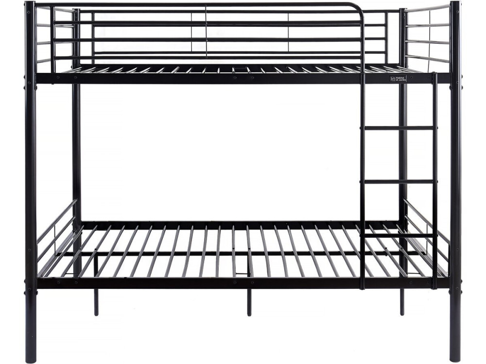Stapelbed twee tweepersoonsbedden metaal "ADAM" - inclusief lattenbodem - 140 x 190 cm - Zwart