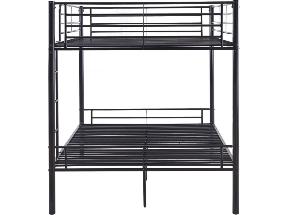Stapelbed twee tweepersoonsbedden metaal "ADAM" - inclusief lattenbodem - 140 x 190 cm - Zwart