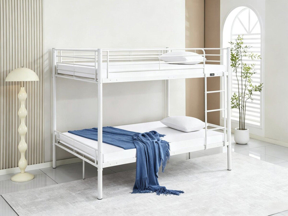 Adam" stapelbed voor twee personen met boxspring - 140 x 190 cm - Wit
