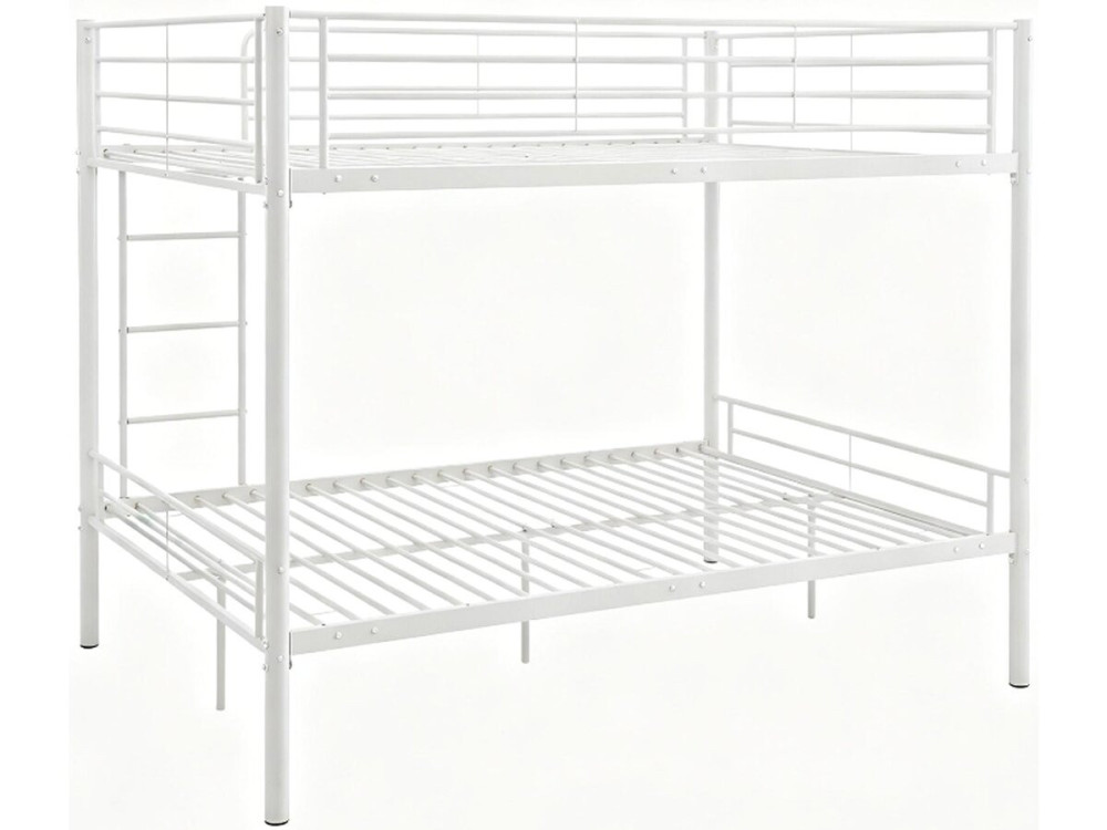 Adam" stapelbed voor twee personen met boxspring - 140 x 190 cm - Wit