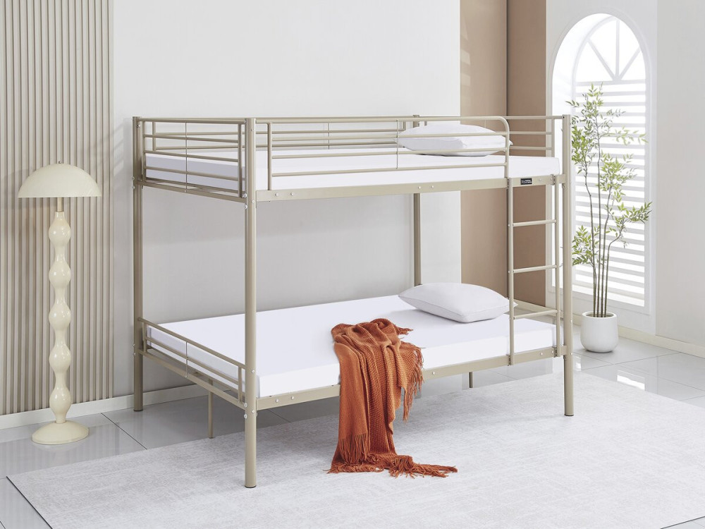 Adam" tweepersoons stapelbed met boxspring - 140 x 190 cm - Taupe