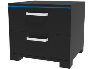 Nachtkastje met led "Karina" - 41 x 38 x 41,5 cm - Zwart