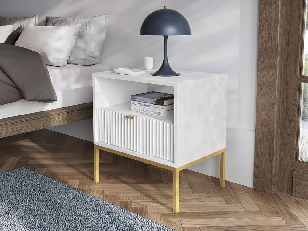 Nachtkastje hout met lade "Tunis" - Wit