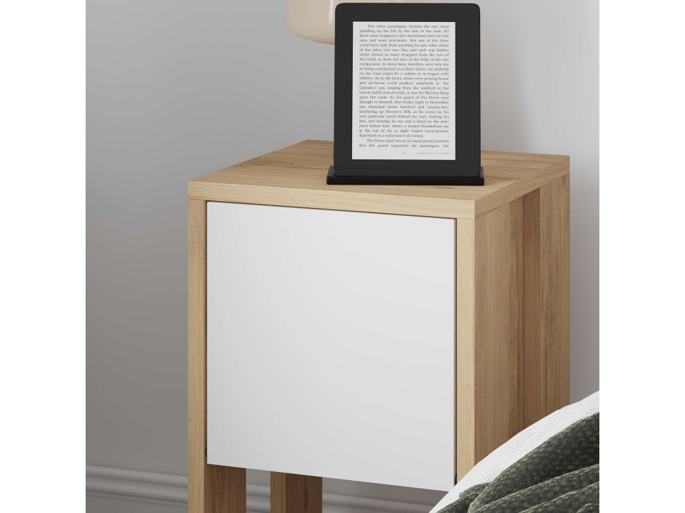 Ema" houten nachtkastje 30 x 30 x 55 cm - Saffier eik