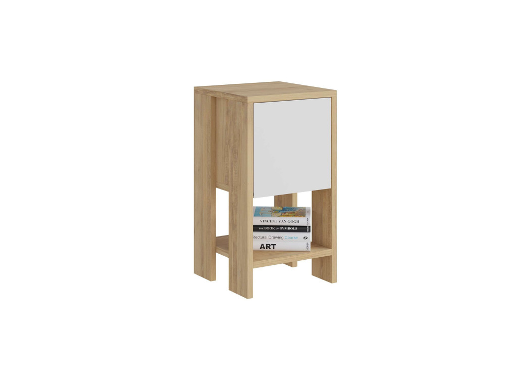 Ema" houten nachtkastje 30 x 30 x 55 cm - Saffier eik