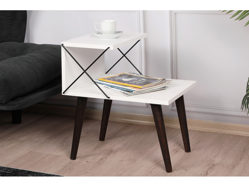 Cross" houten nachtkastje 50 x 40 x 55 cm - Wit
