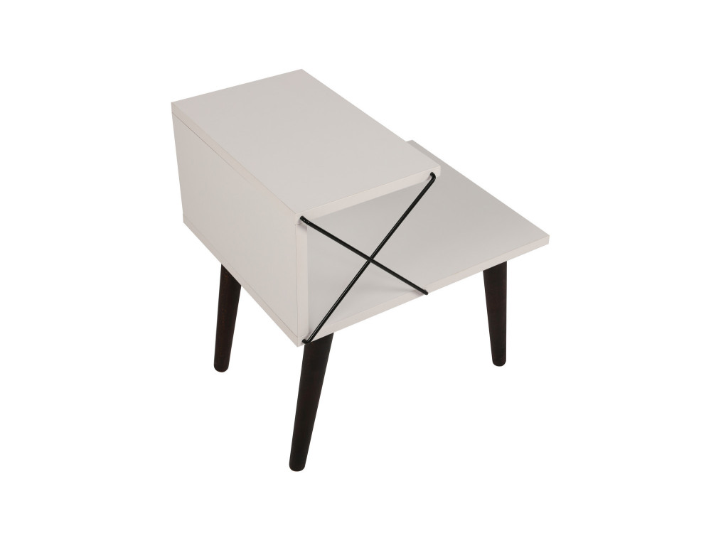 Cross" houten nachtkastje 50 x 40 x 55 cm - Wit